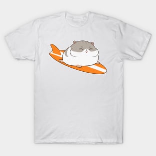 Hamster as Surfer with Surfboard T-Shirt